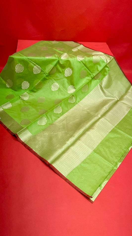 Green Bright Silk Banarasi Sarees For Women GEBRTSLK_10