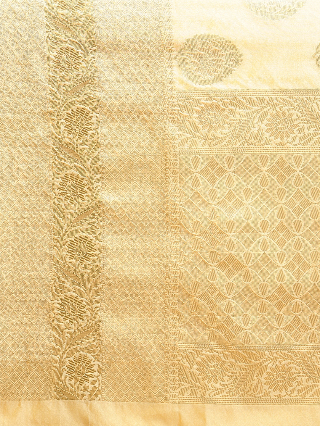 Faishana Presents Handwoven Peach Bright Silk Boota Skirt Border With Peach Blouse Banarasi Saree
