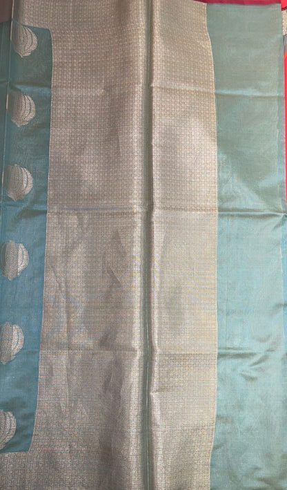 Sea Green Bright Silk Banarasi Sarees For Women GEBRTSLK_8