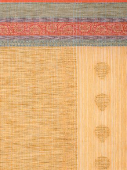 Faishana Presents Women's Orange Art Silk Saree With Blouse Piece