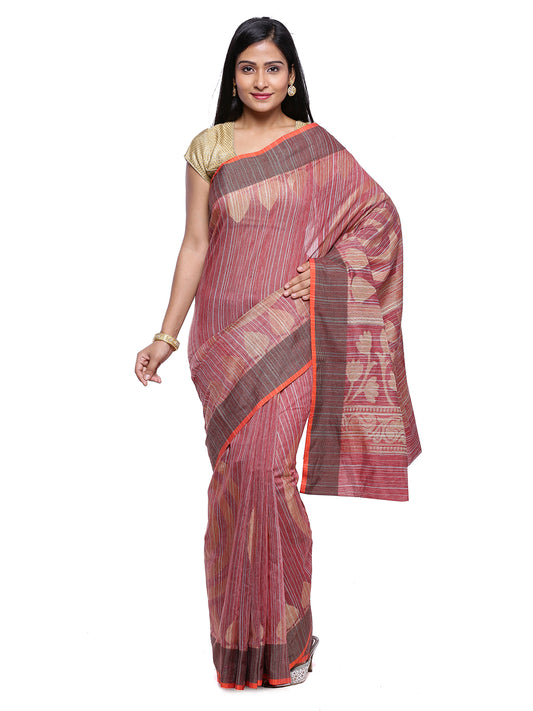Faishana Presents Women's Brown Art Silk Saree With Blouse Piece