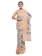 Faishana Presents Women's Beige Art Silk Saree With Blouse Piece