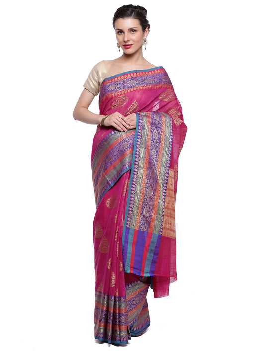 Faishana Presents Women's Purple Art Silk Saree With Blouse Piece