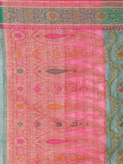 Faishana Presents Women's Green Art Silk Saree With Blouse Piece