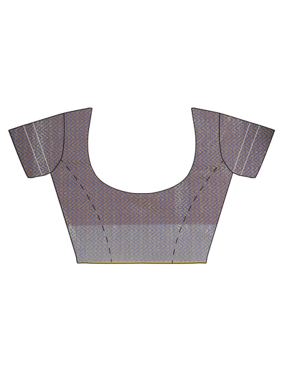 Faishana Presents Women's Grey Art Silk Saree With Blouse Piece