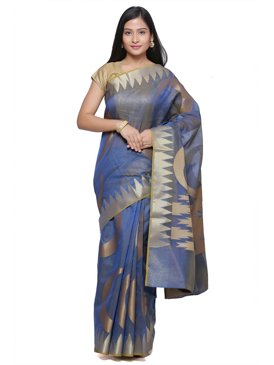 Faishana Presents Women's Grey Art Silk Saree With Blouse Piece