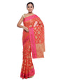 Faishana Presents Women's Light Red Art Silk Saree With Blouse Piece