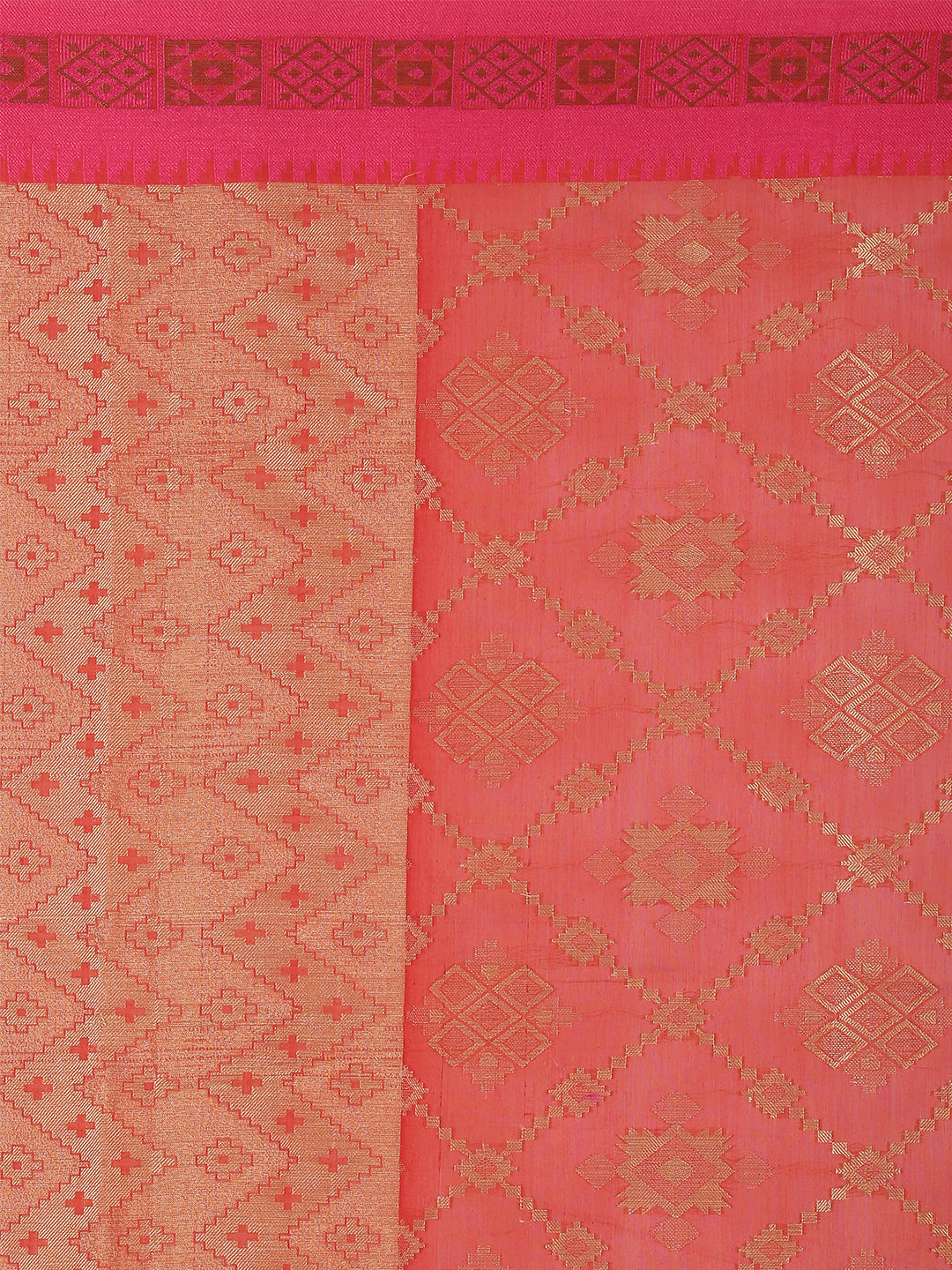 Faishana Presents Women's Light Red Art Silk Saree With Blouse Piece