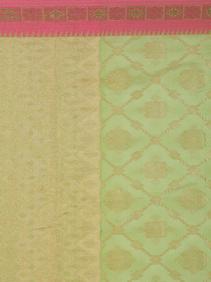 Faishana Presents Women's Green Art Silk Saree With Blouse Piece