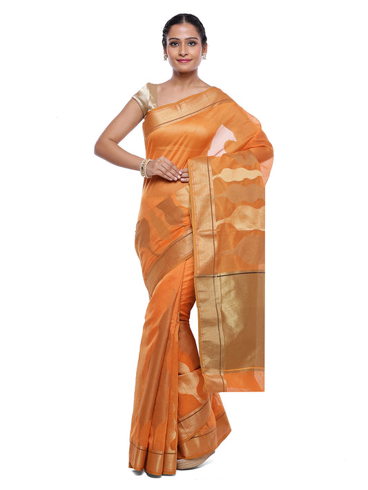 Faishana Presents Women's Brown Art Silk Saree With Blouse Piece