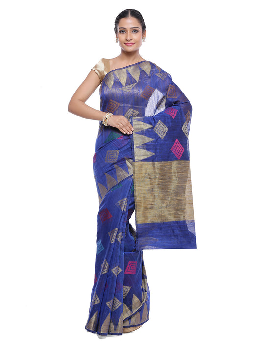 Faishana Presents Women's Blue Art Silk Saree With Blouse Piece