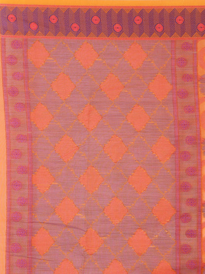 Faishana Presents Women's Orange Art Silk Saree With Blouse Piece