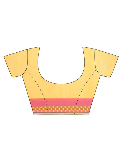 Faishana Presents Women's Yellow Art Silk Saree With Blouse Piece