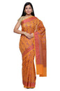 Faishana Presents Women's Orange Art Silk Saree With Blouse Piece