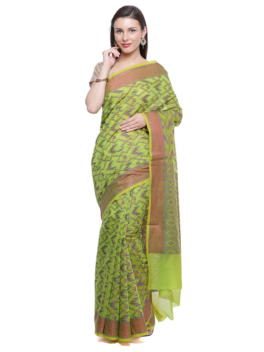 Faishana Presents Women's Green Art Silk Saree With Blouse Piece
