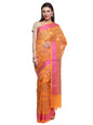 Faishana Presents Women's Orange Art Silk Saree With Blouse Piece