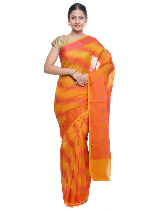 Faishana Presents Women's Mustard Art Silk Saree With Blouse Piece