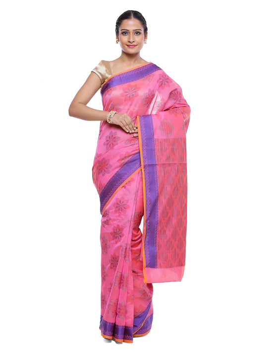 Faishana Presents Women's Pink Art Silk Saree With Blouse Piece