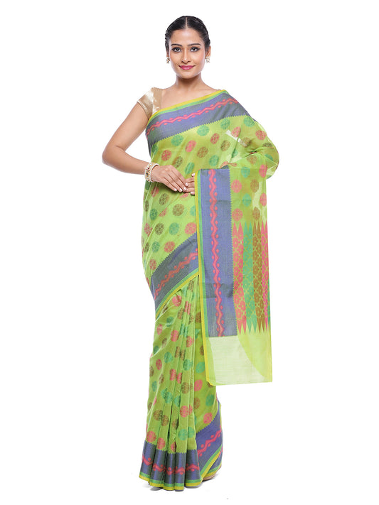 Faishana Presents Women's Green Art Silk Saree With Blouse Piece