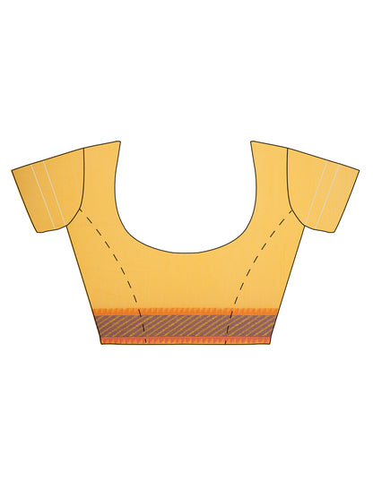 Faishana Presents Women's Yellow Art Silk Saree With Blouse Piece