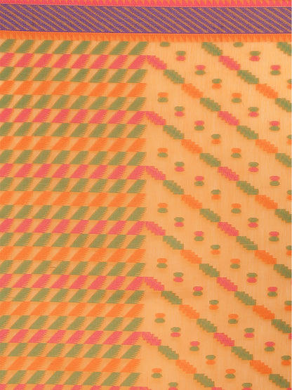 Faishana Presents Women's Orange Art Silk Saree With Blouse Piece