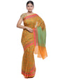 Faishana Presents Women's Orange Art Silk Saree With Blouse Piece