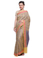 Faishana Presents Women's Beige Art Silk Saree With Blouse Piece