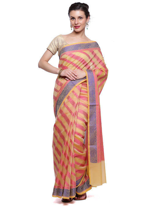Faishana Presents Women's Beige Art Silk Saree With Blouse Piece