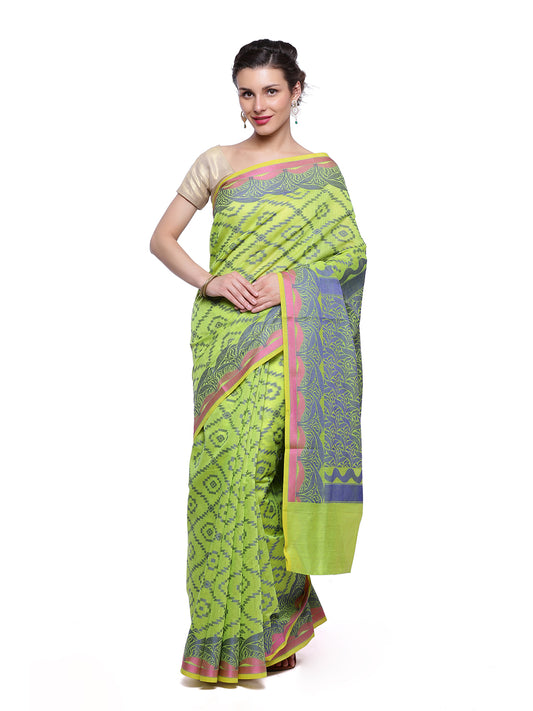 Faishana Presents Women's Green Art Silk Saree With Blouse Piece