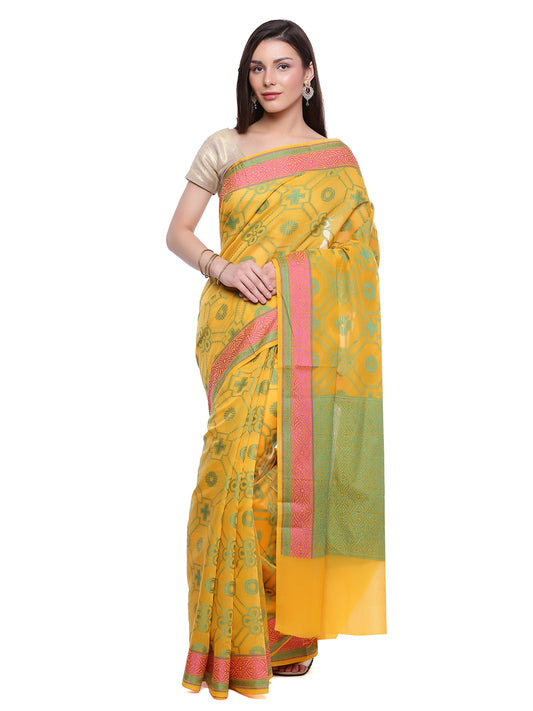 Faishana Presents Women's Light Green Art Silk Saree With Blouse Piece