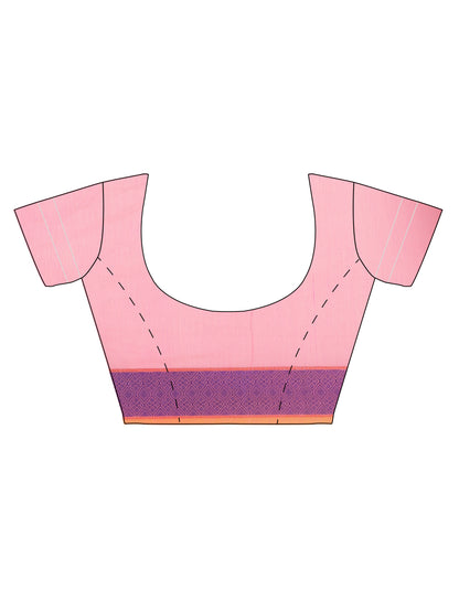 Faishana Presents Women's Pink Art Silk Saree With Blouse Piece