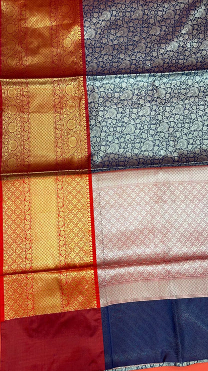 Blue Kanchi Silk Banarasi Sarees For Women GEBW13