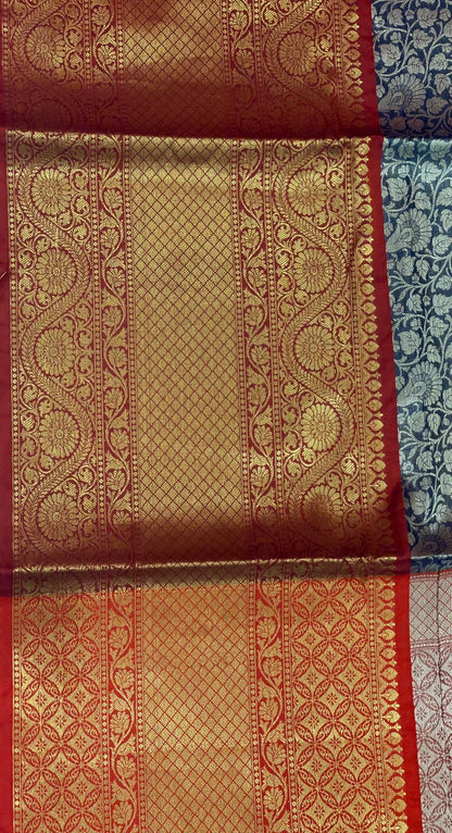 Blue Kanchi Silk Banarasi Sarees For Women GEBW13