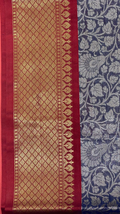 Blue Kanchi Silk Banarasi Sarees For Women GEBW13