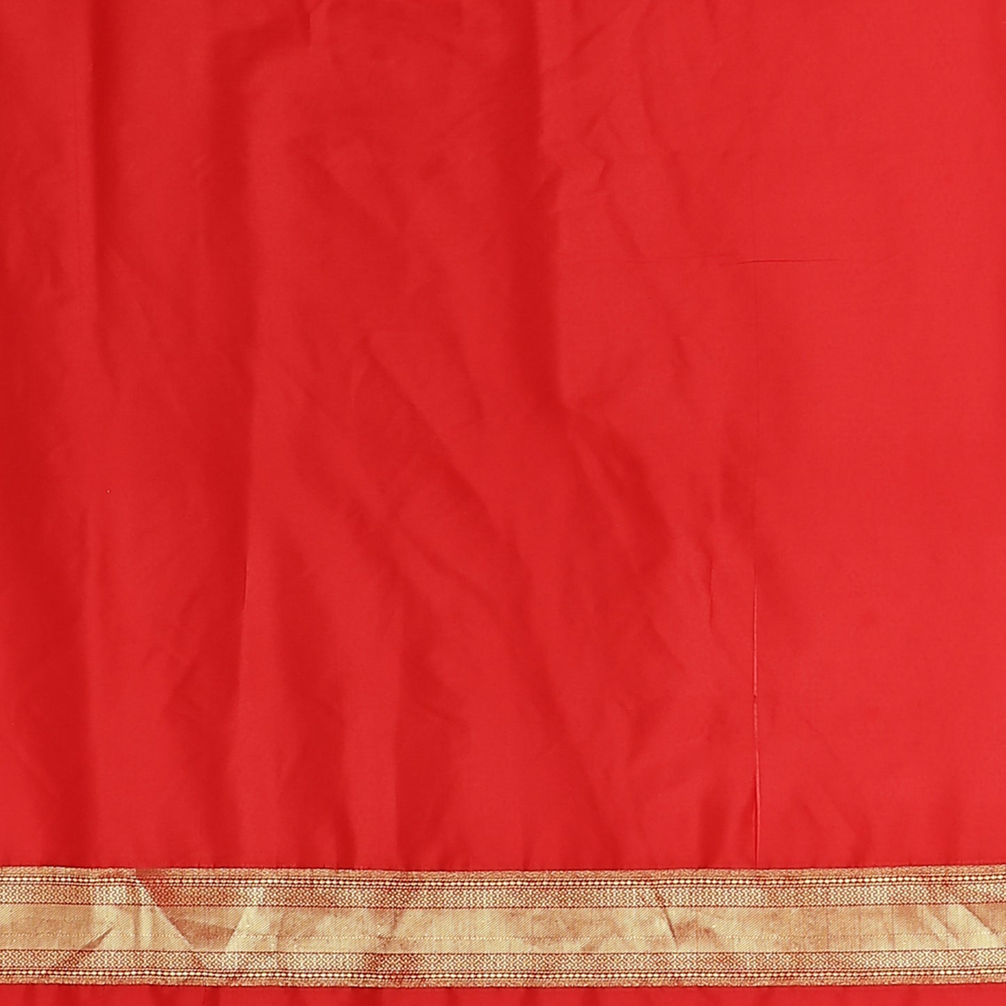 Faishana Presents Red Poly Cotton Zari Boota Skirt Border Banarasi Saree with Blouse Piece