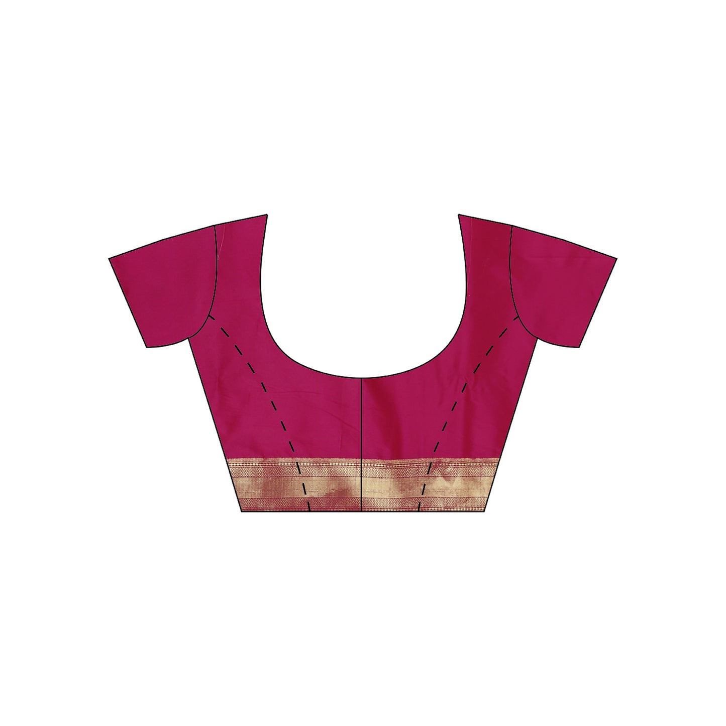 Faishana Presents Magenta Poly Cotton Zari Boota With Skirt Border Banarasi Saree with Blouse Piece