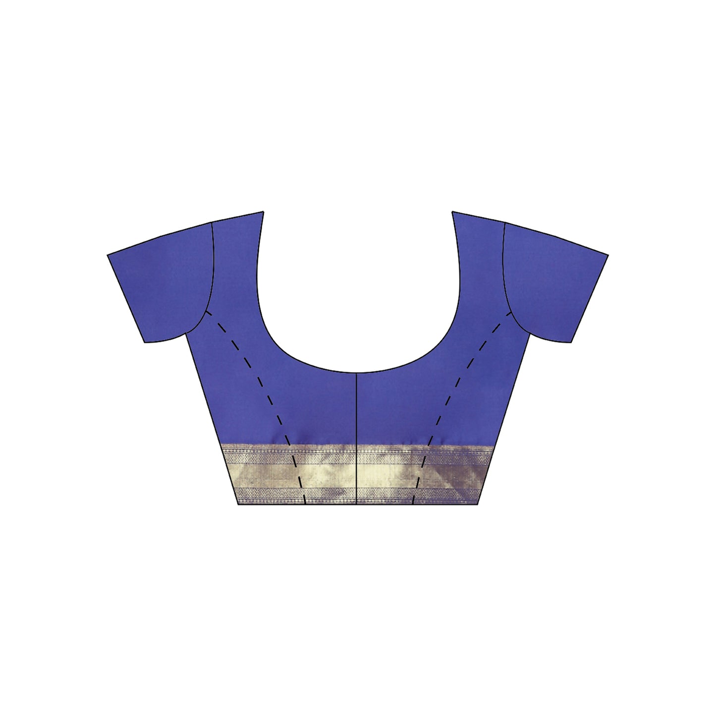 Faishana Presents Royal Blue Poly Cotton Zari Boota Skirt Border Banarasi Saree With Blouse Piece