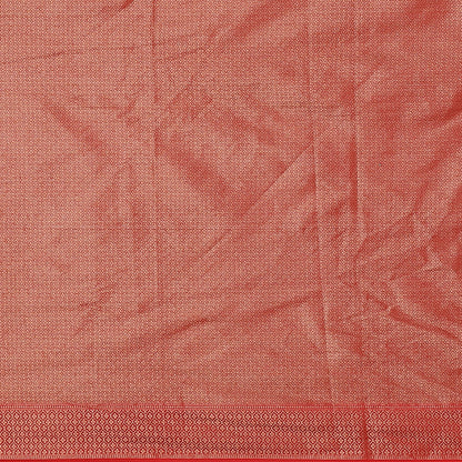 Faishana Presents Brown Katan Zari Brocade Saree With Kadiyal Contrast Red Border Banarasi Saree