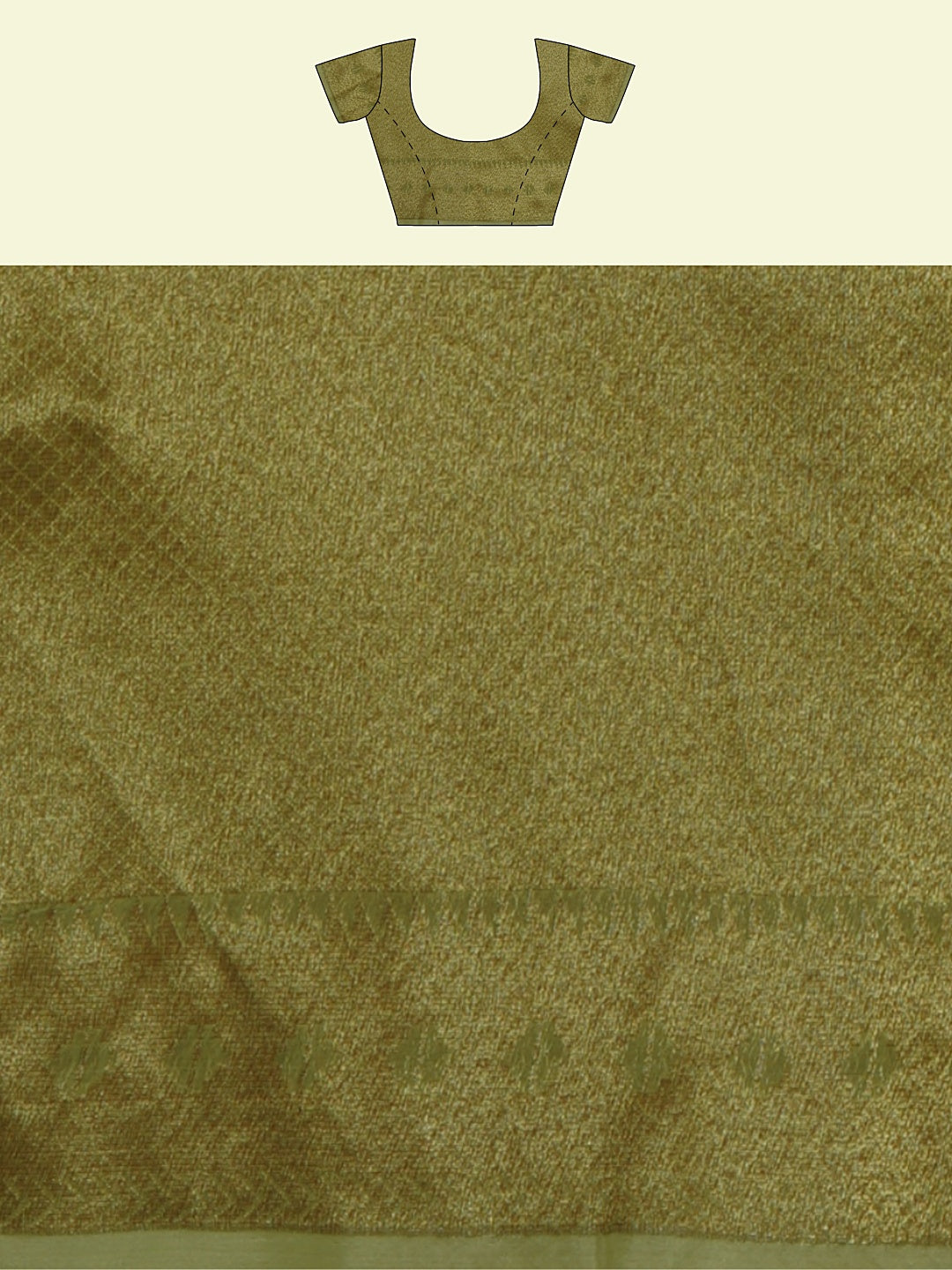 Faishana Presents Presents Green Cotton Geometric  Checked Banarasi Zari Border Saree