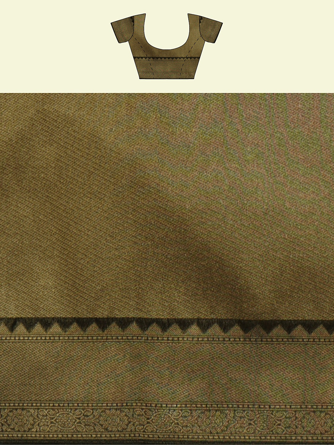 Faishana Presents Presents Off White Cotton Floral Jaal Pattern Banarasi Black Border Saree
