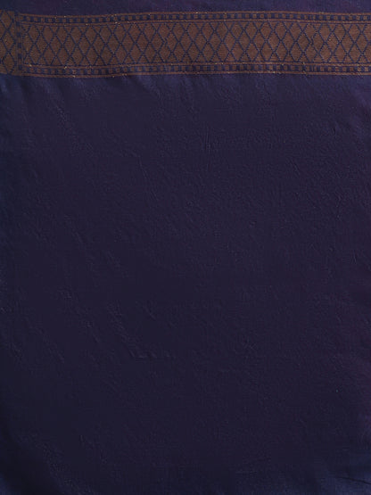 Faishana Presents Handwoven Red Dupion Silk Jaal Skirt Border With Navy Blue Blouse Banarasi Saree