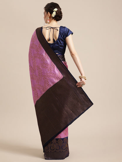 Pink Dupion Silk Banarasi Sarees For Women GEDUPSILK_93