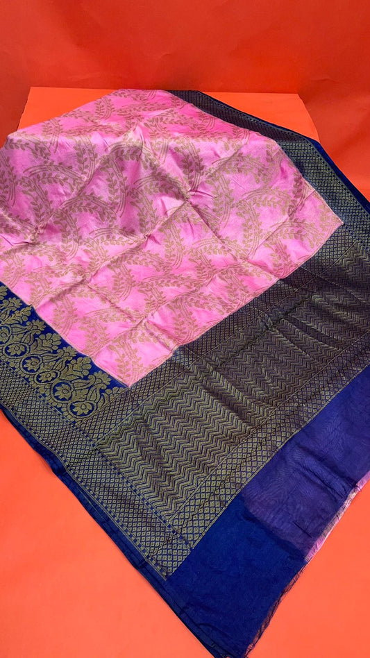 Pink Dupion Silk Banarasi Sarees For Women GEDUPSILK_93