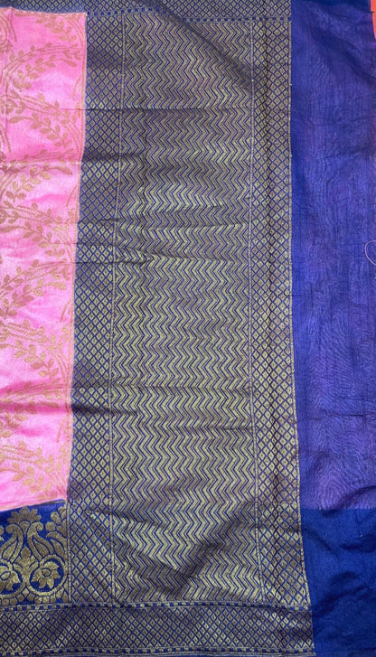 Pink Dupion Silk Banarasi Sarees For Women GEDUPSILK_93