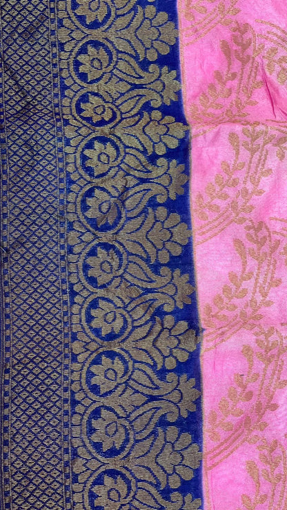 Pink Dupion Silk Banarasi Sarees For Women GEDUPSILK_93
