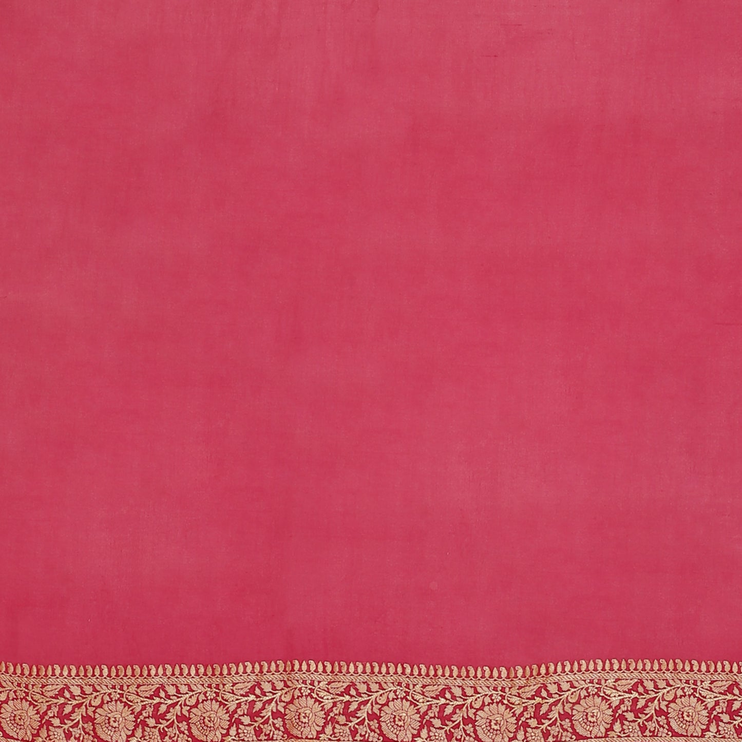 Faishana Presents Parrot Green Pure Banarasi Khaddi Chiffon Georgette Meena Gharchola Weaving Kadiyal Pink Border with Pink Blouse.
