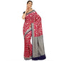 Faishana Presents Pink Pure Banarasi Khaddi Chiffon Georgette Zari Jaal Weaving Kadiyal Blue Border.