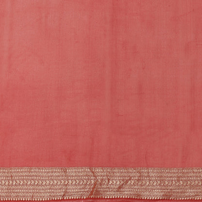 Faishana Presents Beige Pure Banarasi Khaddi Chiffon Georgette Golder Zari Meena Booti Boota Weaving Kadiyal Red Border.