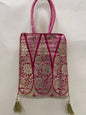 Pink Banarasi Trishaped Hand Bag HBG_16