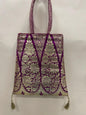 Purple Banarasi Trishaped Hand Bag HBG_17
